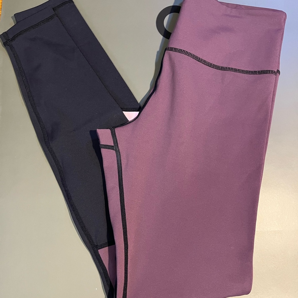 ZYIA Joker Light n Tight High-Rise Leggings – Purple & Black – Size 6-8